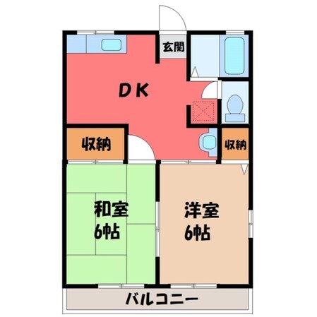 雀宮駅 徒歩20分 2階の物件間取画像